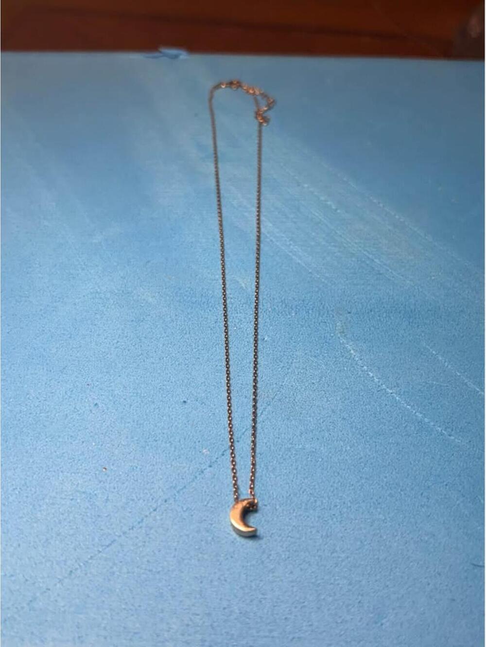 Gold-tone crescent moon necklace